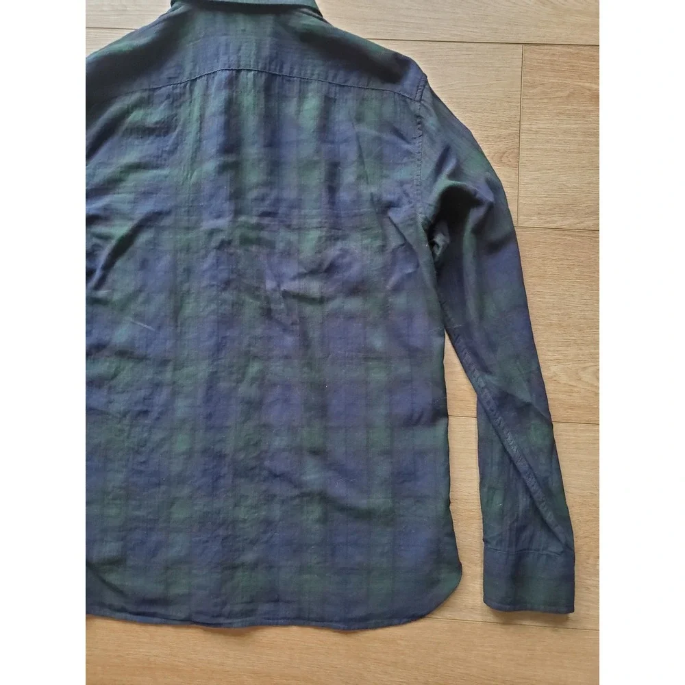 Banana Republic Mens medium Untucked Slim Fit Flannel, Plaid Cotton-blend